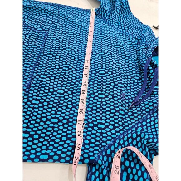 Nike Therma-Fit Sweatshirt Hooded Pullover Size Medium Blue & Teal Polka Dot - Picture 5 of 7